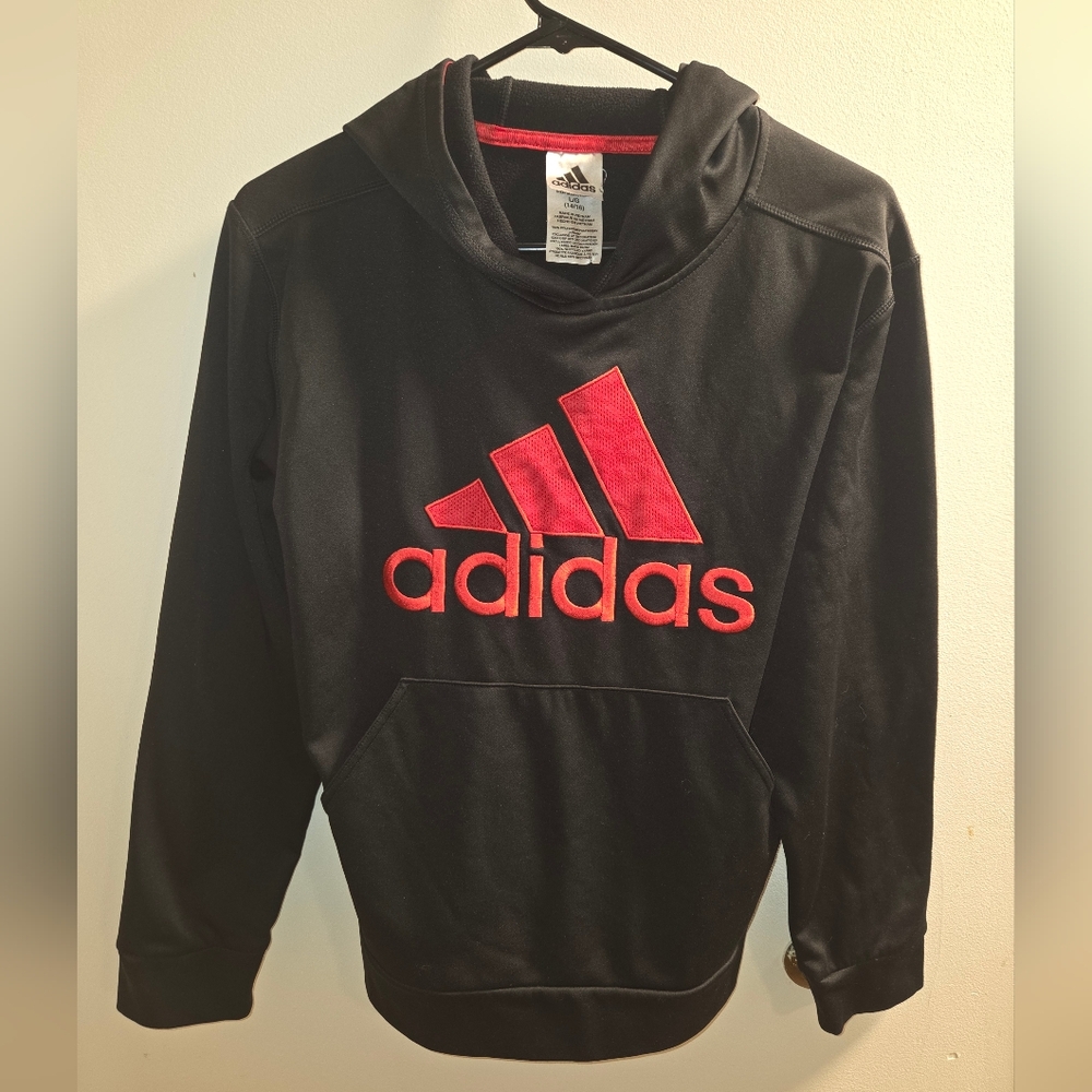 Adidas Black and Red Hoodie